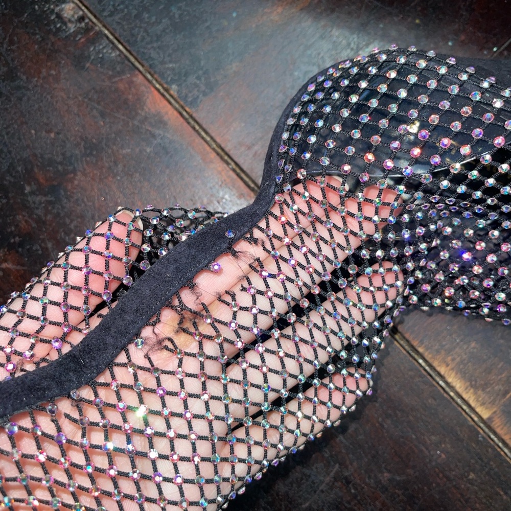 Saint Laurent Koller Rhinestone Mesh Boots - Picture 6 of 8